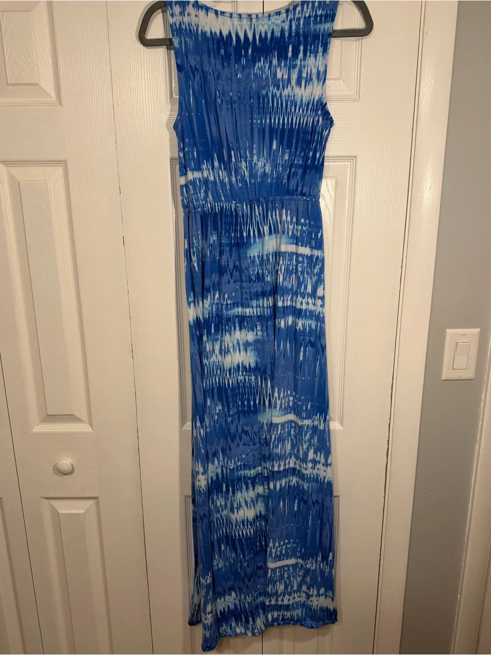 Faded Glory Sleeveless Maxi Dress M Blue Print - Picture 2 of 9